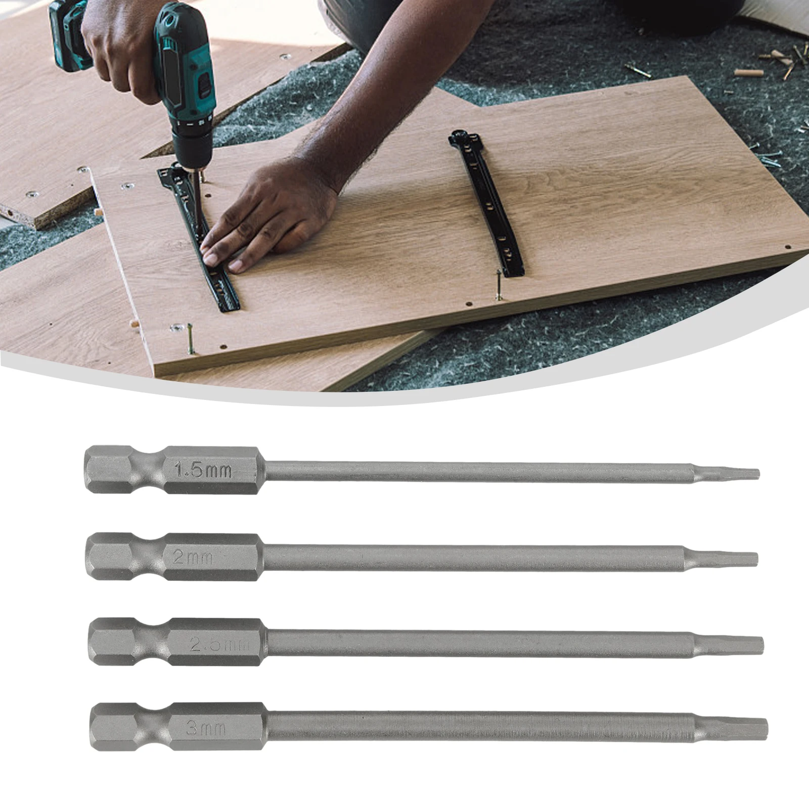 4pcs 100mm Hex Head Wrench Drill Bits Set Long Screwdriver Bits Magnetic Tips Hex Key Screw Driver Socket Bit 1.5/2.0/2.5/3.0mm
4pcs 100mm Hex Head Wrench Drill Bits Set Long Screwdriver Bits Magnetic Tips Hex Key Screw Driver Socket Bit 1.5/2.0/2.5/3.0mm