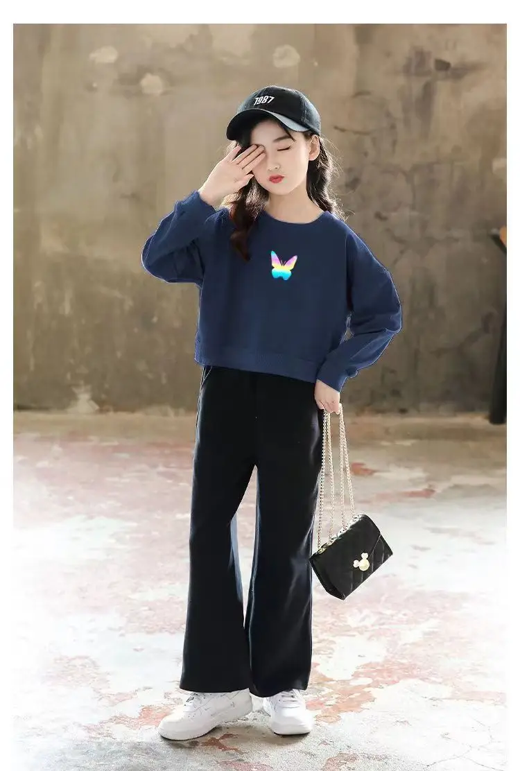 Girls Suit Spring And Autumn 2023 New Girls Casual ;Long-Sleeved T-Shirt Children Loose Wide Leg Trousers Hoodie Two-Piece Set 
Girls Suit Spring And Autumn 2023 New Girls Casual ;Long-Sleeved T-Shirt Children Loose Wide Leg Trousers Hoodie Two-Piece Set