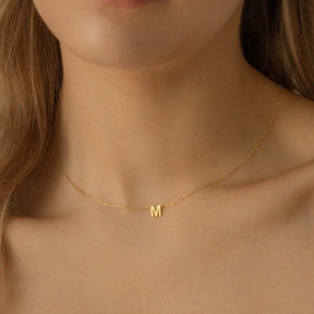 

Brief Letters Necklace For Women Stainless Steel Jewelry Pendant Alphabet Single Name Choker Necklaces Collares Para Mujer