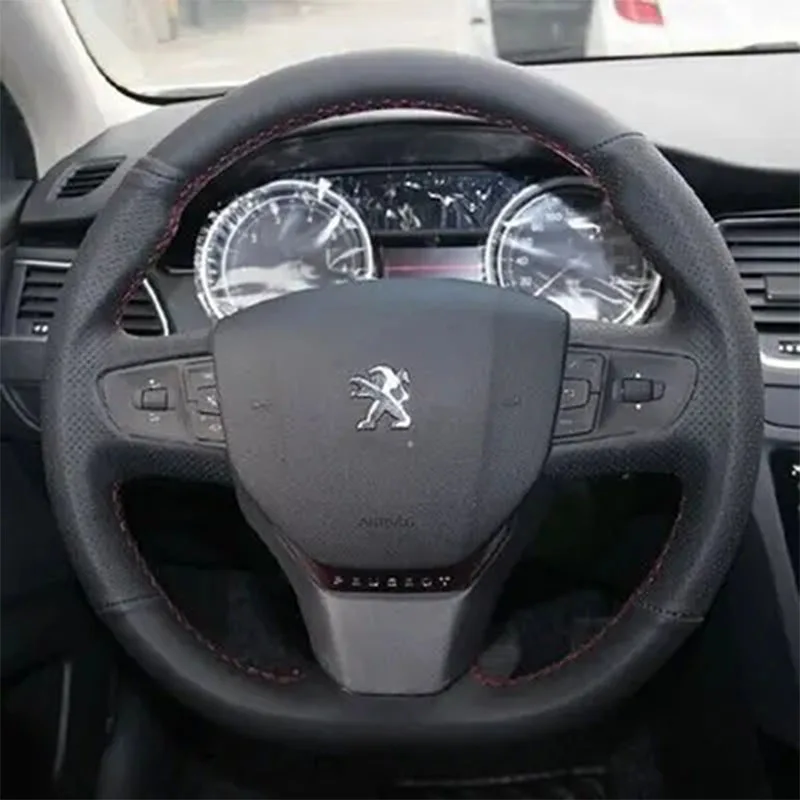 High Quality Hand Stitched Black Genuine Leather car Steering Wheel Cover for Peugeot 408 2014-2019 Traveller 2016-2019
High Quality Hand Stitched Black Genuine Leather car Steering Wheel Cover for Peugeot 408 2014-2019 Traveller 2016-2019
