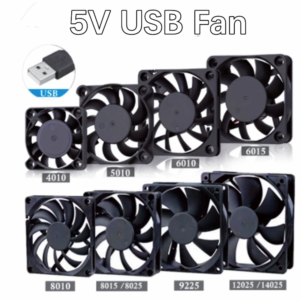 

DC 5V USB Cooling Fan 4cm 5cm 6cm 7cm 8cm 9cm 12cm DIY Set-top box Optical modem Router Chassis heat dissipation Fan