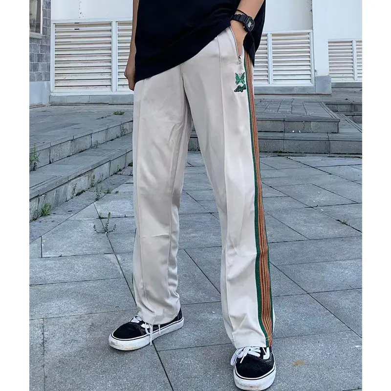 Needles Track Butterfly Embroidery Casual Loose Pants High Street Breathable Drape Striped Straight Leg Casual Sports Pant
Needles Track Butterfly Embroidery Casual Loose Pants High Street Breathable Drape Striped Straight Leg Casual Sports Pant