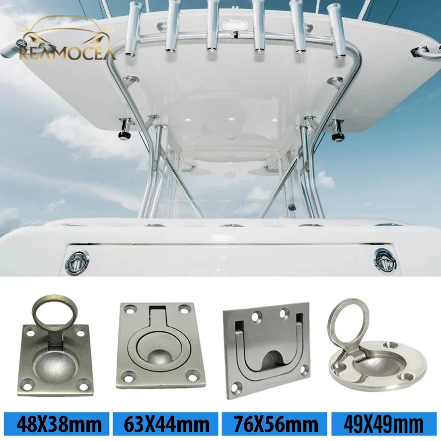 

Reamocea Marine 316 Stainless Steel Round Flush Mount Hatch Lift Lifting Ring Deck Hatch Pull Handle Rowing Boats Accessories