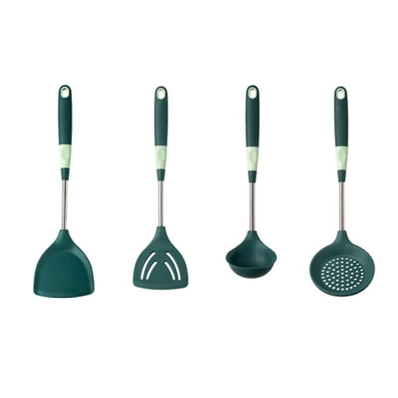 

Hot 4Pcs Silicone Kitchenware Cooking Utensils Set Cookware Spatula Shovel Egg Beaters Handle Kitchen Cooking Tool Set