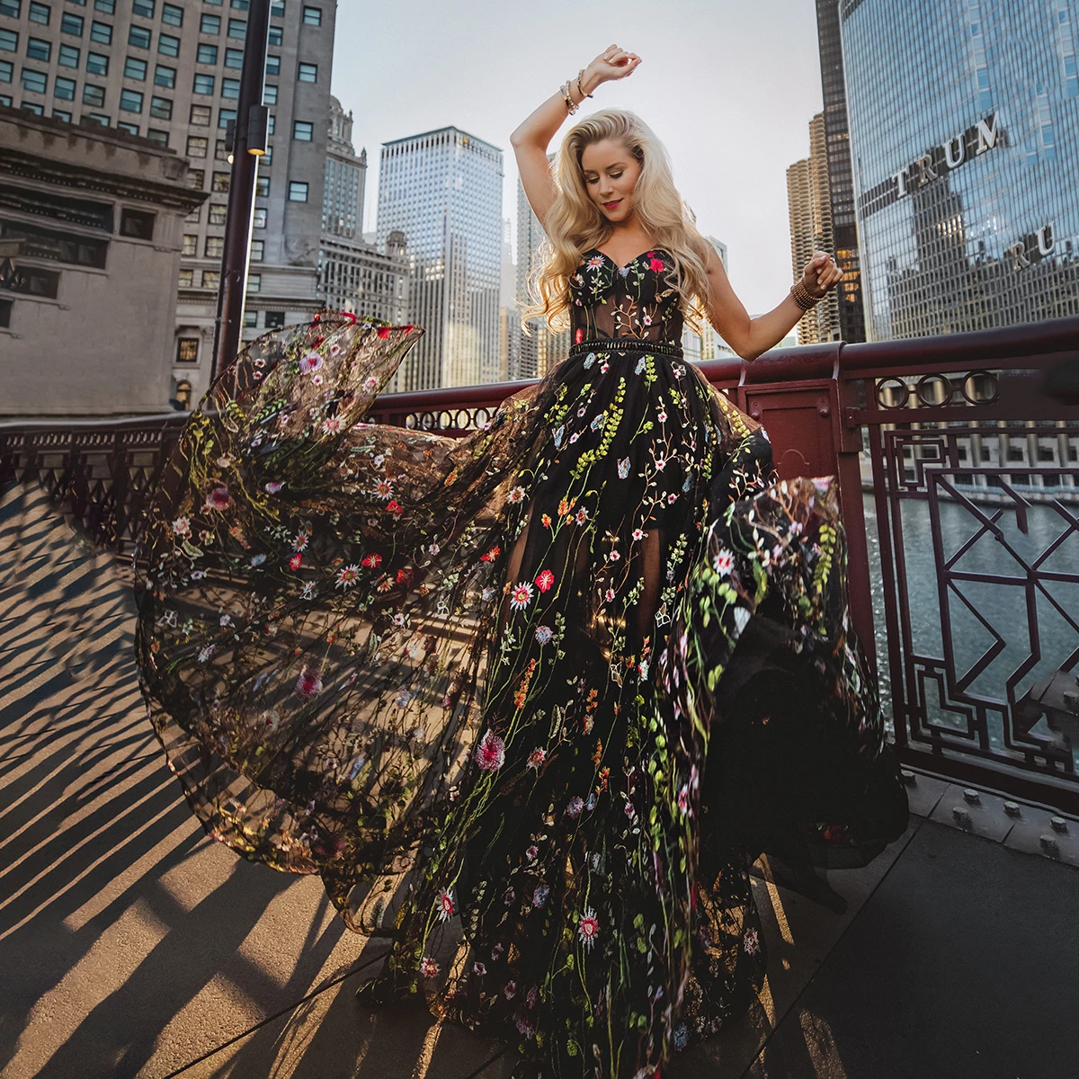 V Neck Sheer Top Wildflowers Embroidered Prom Gown Black Sleeveless A Line Fairy Full Length Boho Blooming Evening Gowns
V Neck Sheer Top Wildflowers Embroidered Prom Gown Black Sleeveless A Line Fairy Full Length Boho Blooming Evening Gowns