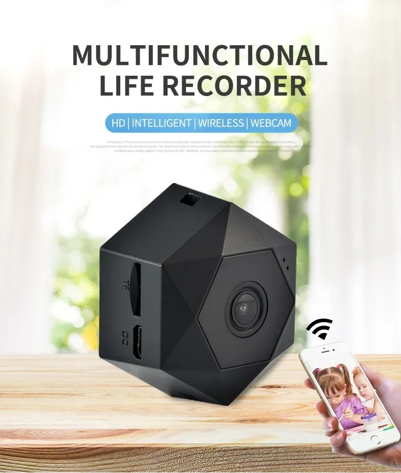 

Mini Wifi Camera HD Wireless Video Surveillance Home Monitoring Security Protection Remote Indoor Security Cam for Camcorders