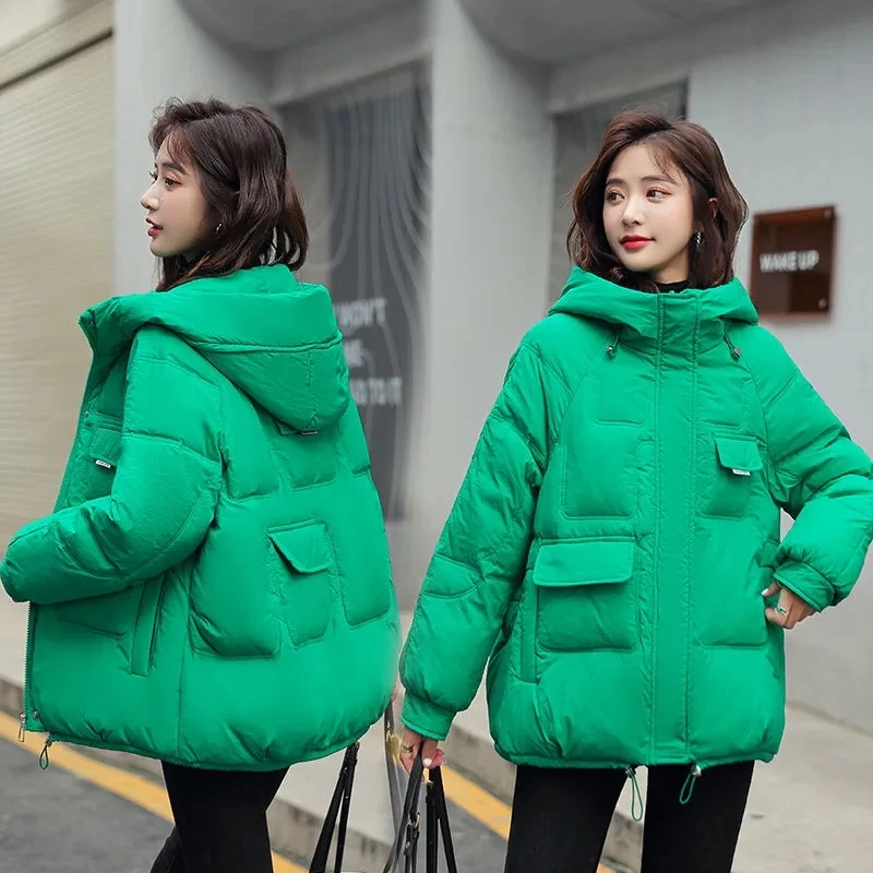 Winter Parkas Coat 2023 New Female Loose Cotton-Padded Hooded Jacket Short Thicken Coat Solid Casual Women's Snow Parkas Outwear
Winter Parkas Coat 2023 New Female Loose Cotton-Padded Hooded Jacket Short Thicken Coat Solid Casual Women's Snow Parkas Outwear