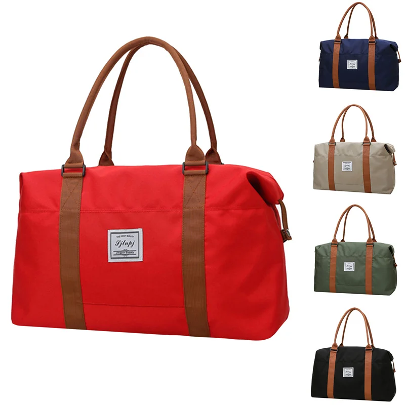 

Вместительная дорожная сумка для женщин, саквояж, сумочка-тоут из ткани Оксфорд, водонепроницаемая сумка на плечо, мешок для спортзала, чемоданчик на ночь