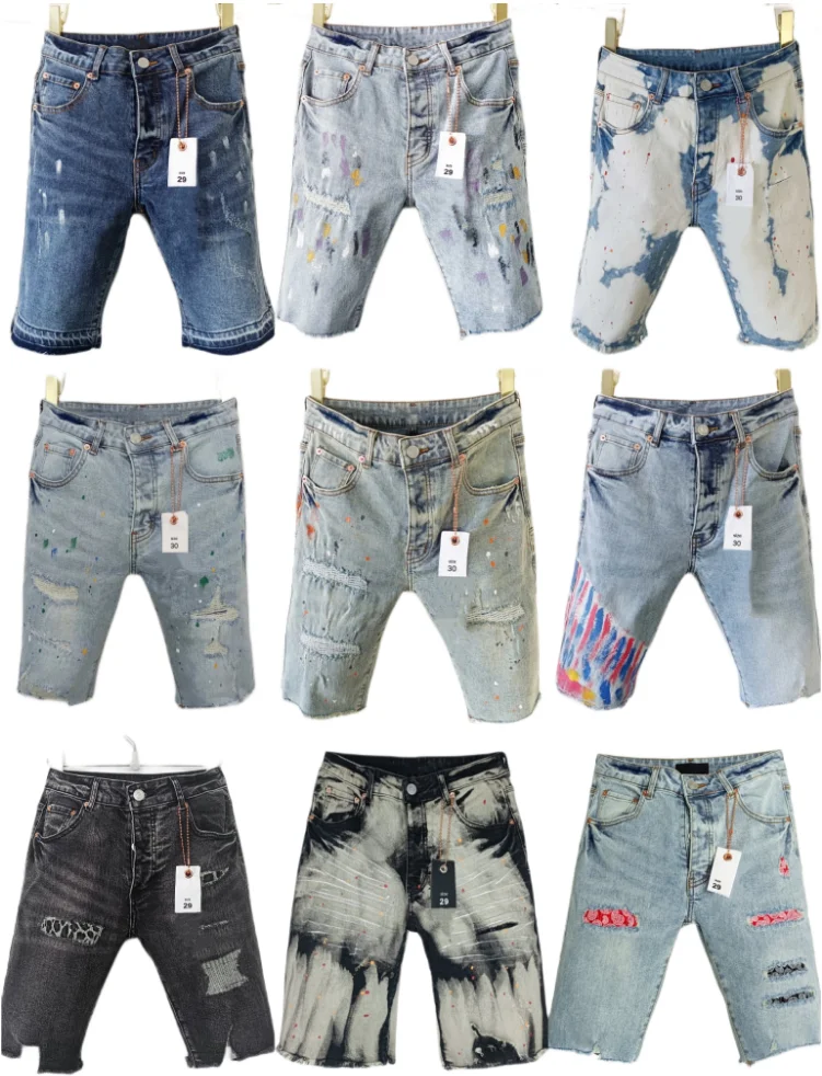 Men Painted Denim Shorts Fashion Brand Printed Ripped Slim Five-Point Pants Breeches Summer
Men Painted Denim Shorts Fashion Brand Printed Ripped Slim Five-Point Pants Breeches Summer
