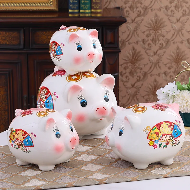 

Hidden Saving Box Ceramic Ornament Bank Alcancia Paper Tirelire Decoration Coin Pig Home Money Piggy Safe Cute Secret
