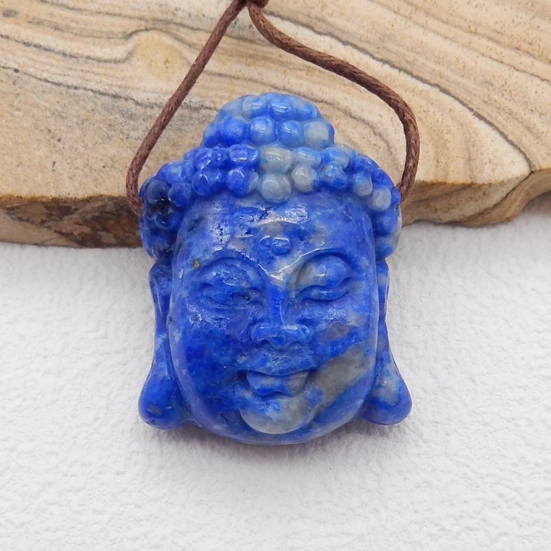 Natural Stone Lapis Lazuli Carved Buddha Head Necklace Pendant Bead Trendy Jewelry Accessories 32x25x12mm 15g
Natural Stone Lapis Lazuli Carved Buddha Head Necklace Pendant Bead Trendy Jewelry Accessories 32x25x12mm 15g