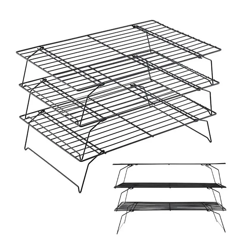 3 Tiers Wire Cooling Rack For Baking And Cooking Stackable Non-stick Cooling Racks For Cookie Bread Biscuit Baking Supplies
3 Tiers Wire Cooling Rack For Baking And Cooking Stackable Non-stick Cooling Racks For Cookie Bread Biscuit Baking Supplies