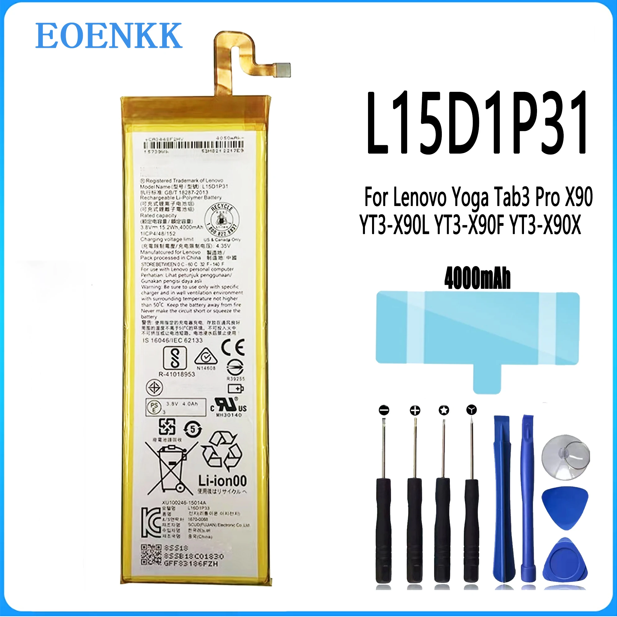 L15D1P31 For Lenovo Yoga Tab3 Pro X90 YT3-X90L YT3-X90F YT3-X90X Capacity Replacement Tablet Repair Part Batteries Bate
L15D1P31 For Lenovo Yoga Tab3 Pro X90 YT3-X90L YT3-X90F YT3-X90X Capacity Replacement Tablet Repair Part Batteries Bate