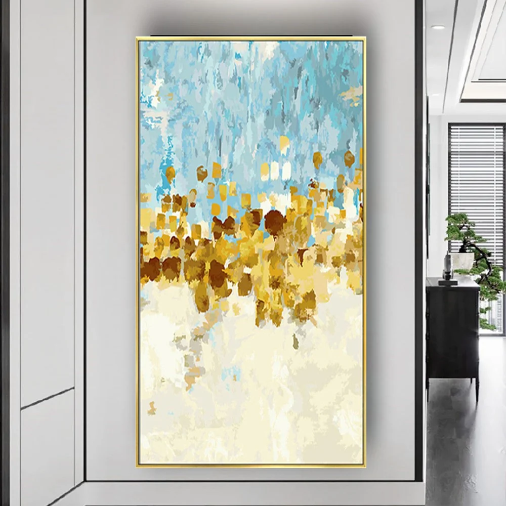100% Hand-Painted Abstract Gold Blue Grey Wall Art Picture Handmade Oil Paintings On Canvas Simple Mural Decor Living Room Gift
100% Hand-Painted Abstract Gold Blue Grey Wall Art Picture Handmade Oil Paintings On Canvas Simple Mural Decor Living Room Gift