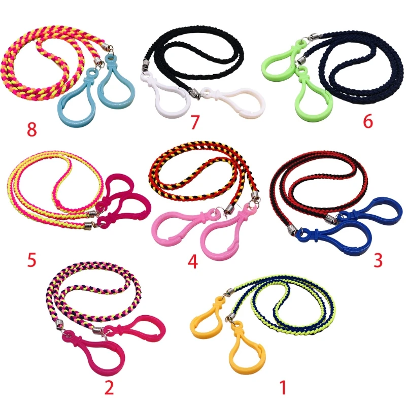 

5Pcs Colorful Braided Woven Face Mask Lanyard with Plastic Clips Mouth Cover Anti-Lost Holder Strap Ear Saver Rope