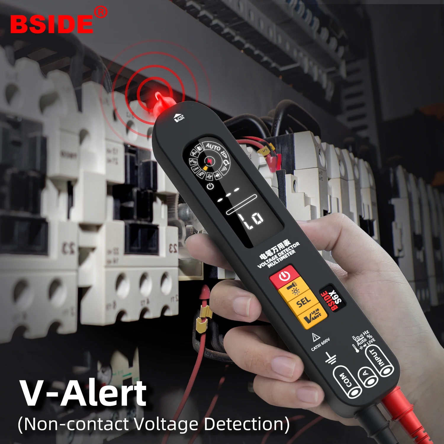 BSIDE S6X Rechargeable Voltage Tester AC DC Digital Multimeter Auto Range True RMS Capacitance Ohm NCV Hz Diode Live wire Tester
BSIDE S6X Rechargeable Voltage Tester AC DC Digital Multimeter Auto Range True RMS Capacitance Ohm NCV Hz Diode Live wire Tester