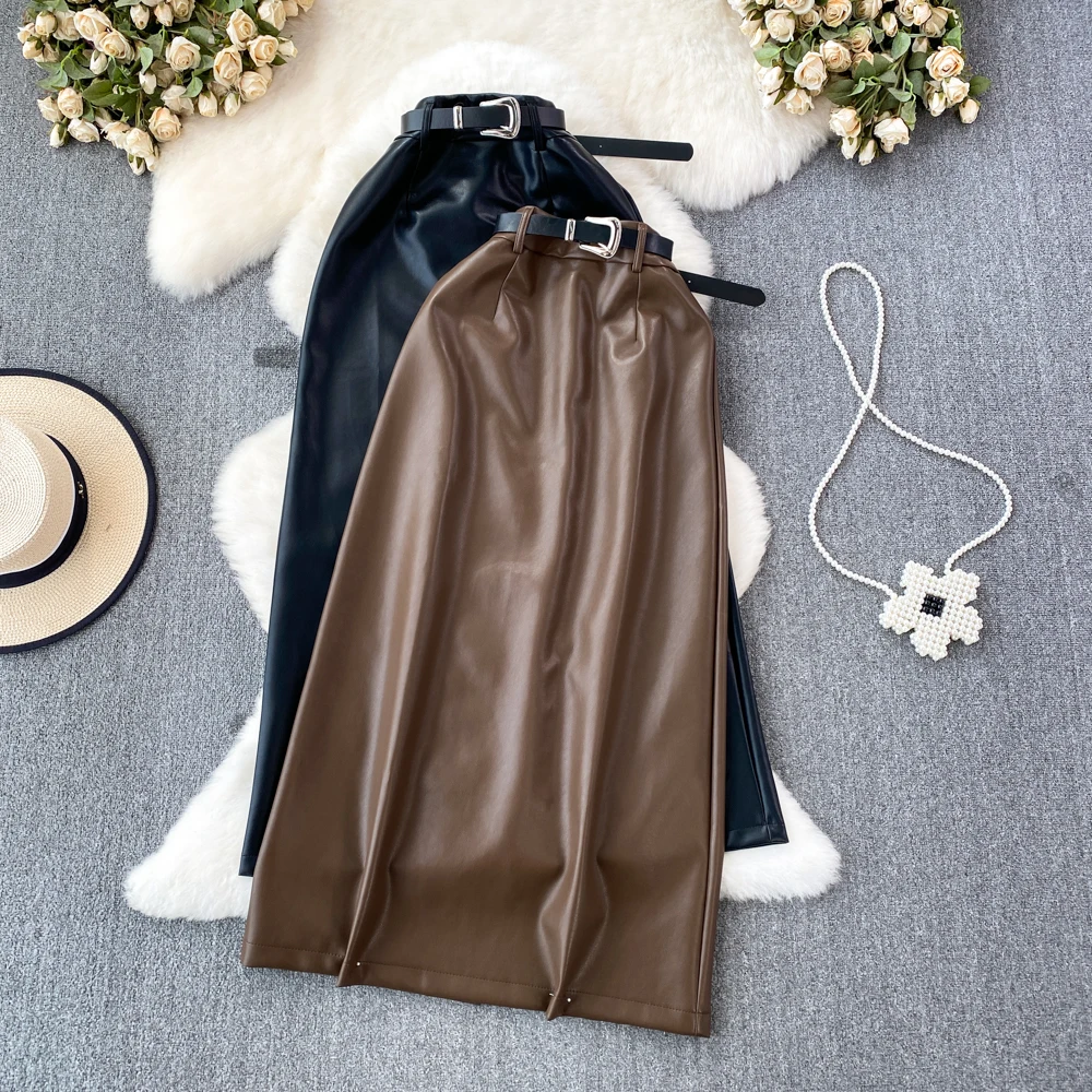 Leather Skirt High Waist Umbrella A-line PU Skirt Half Length 2023 Autumn Winter New Style Streetwear Work Half Skirts
Leather Skirt High Waist Umbrella A-line PU Skirt Half Length 2023 Autumn Winter New Style Streetwear Work Half Skirts