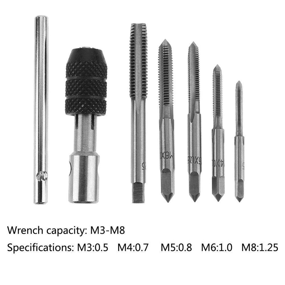 6pcs M3/M4/M5/M6/M8 T-Type Wrench Drill Set Machine Screw Thread Tap Twist Bit For Bicycle Repair Tools Hand Tapping Suitable
6pcs M3/M4/M5/M6/M8 T-Type Wrench Drill Set Machine Screw Thread Tap Twist Bit For Bicycle Repair Tools Hand Tapping Suitable
