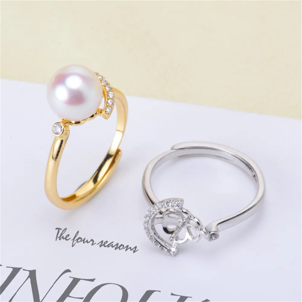 DIY Pearl Accessories S925 Sterling Silver Pearl Ring Empty Holder Fashion Ring Holder with 6-8mm Beads
DIY Pearl Accessories S925 Sterling Silver Pearl Ring Empty Holder Fashion Ring Holder with 6-8mm Beads
