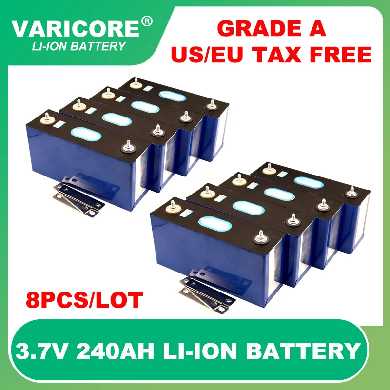 4-8pcs 3.7v 240Ah Lithium battery Power Cell for 3s 12v 24v 36v Electric vehicle Off-grid Solar Wind Grade A Tax Free
4-8pcs 3.7v 240Ah Lithium battery Power Cell for 3s 12v 24v 36v Electric vehicle Off-grid Solar Wind Grade A Tax Free