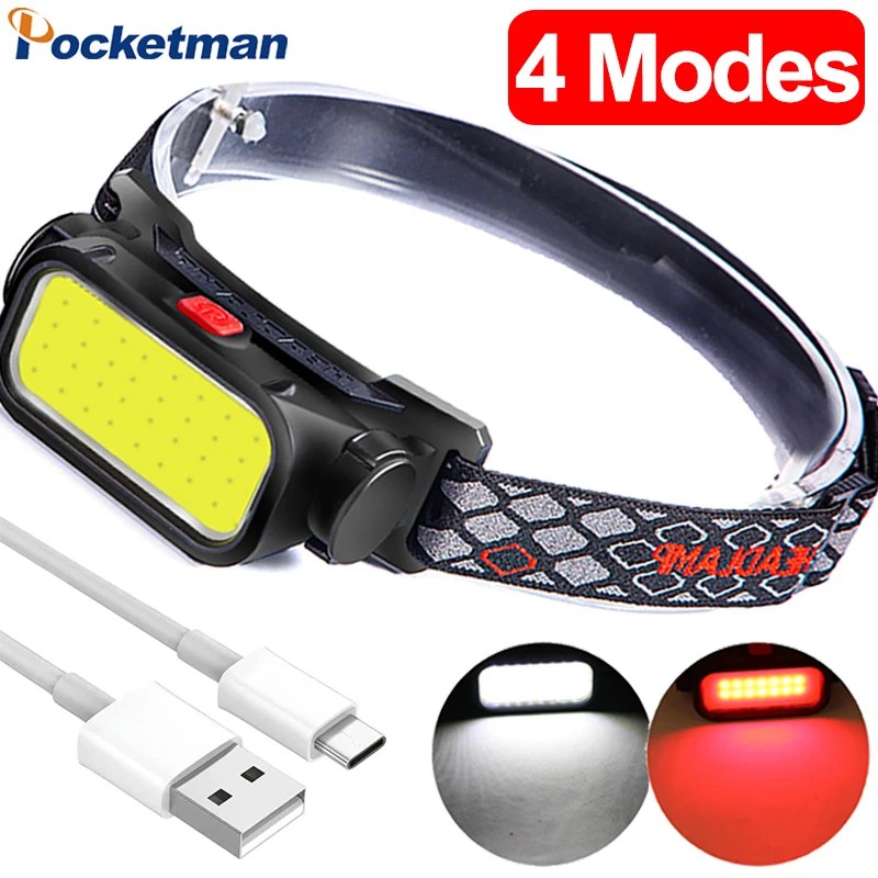 High Lumens COB LED Headlamp White/Red Light USB Fast Charging Headlight Waterproof Head Lamp Outdoor Work Head Flashlight
High Lumens COB LED Headlamp White/Red Light USB Fast Charging Headlight Waterproof Head Lamp Outdoor Work Head Flashlight