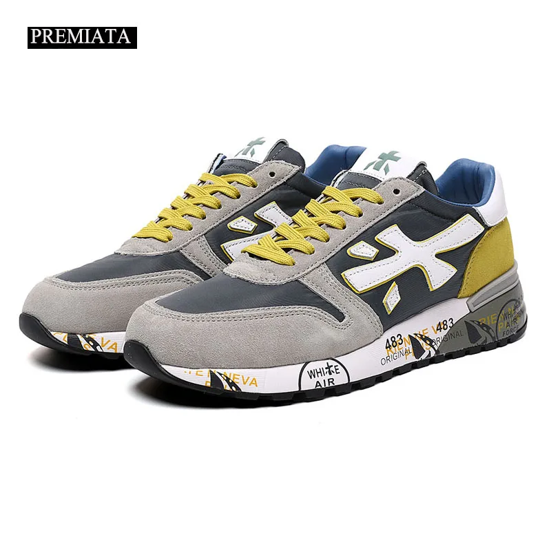 

PREMIATA Sneakers for Men Casual Sports New Fashion Luxury Design Breathable Waterproof Multi-color Element Trend Lace-up Shoes