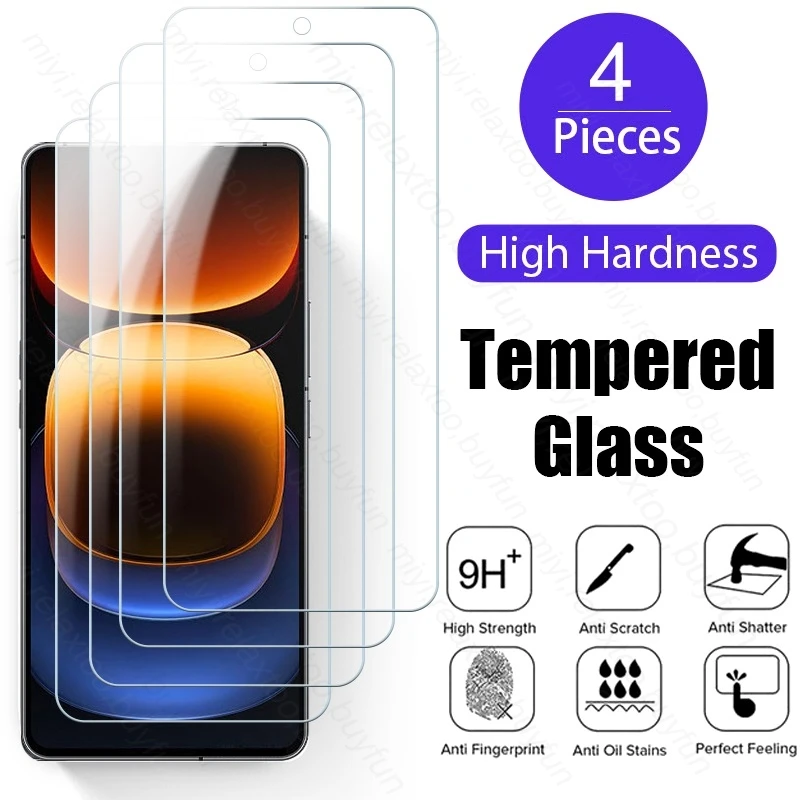 

4PCS Full Cover Tempered Glass Screen Protector For vivo iQOO 12 5G Protective Glass On iQOO12 5G 2023 V2307A 6.78" Phone Film
