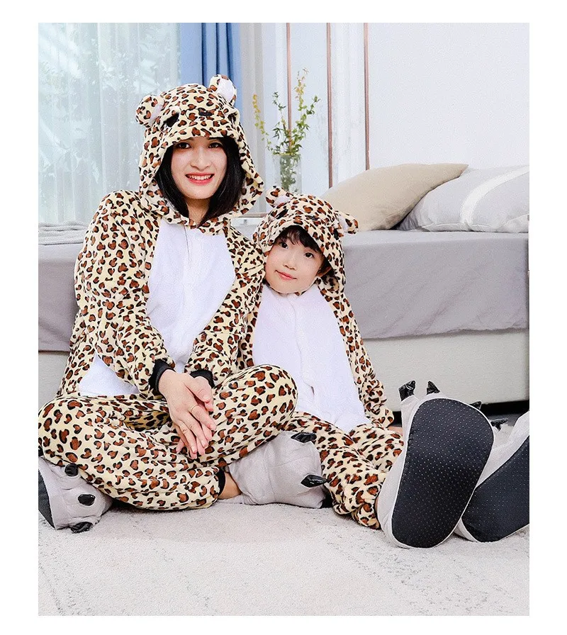 

New adult and children cheetah costume Halloween animal costume Leopard parent-child costume party drama costume