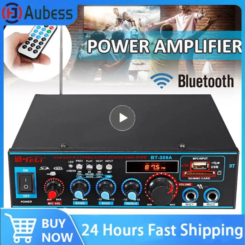 

220V 800W 5.0 Amplifier For Speakers 2.0 Channel Car Audio Power AMP Bass HIFI Music Player AUX FM TF With Remote