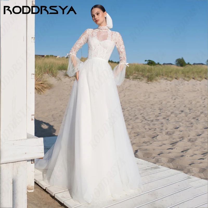 RODDRSYA Elegant High Neck Lantern Long Sleeve Wedding Dress Luxury Lace Bow Princess Illusion Button Back Vestidos De Novia
RODDRSYA Elegant High Neck Lantern Long Sleeve Wedding Dress Luxury Lace Bow Princess Illusion Button Back Vestidos De Novia