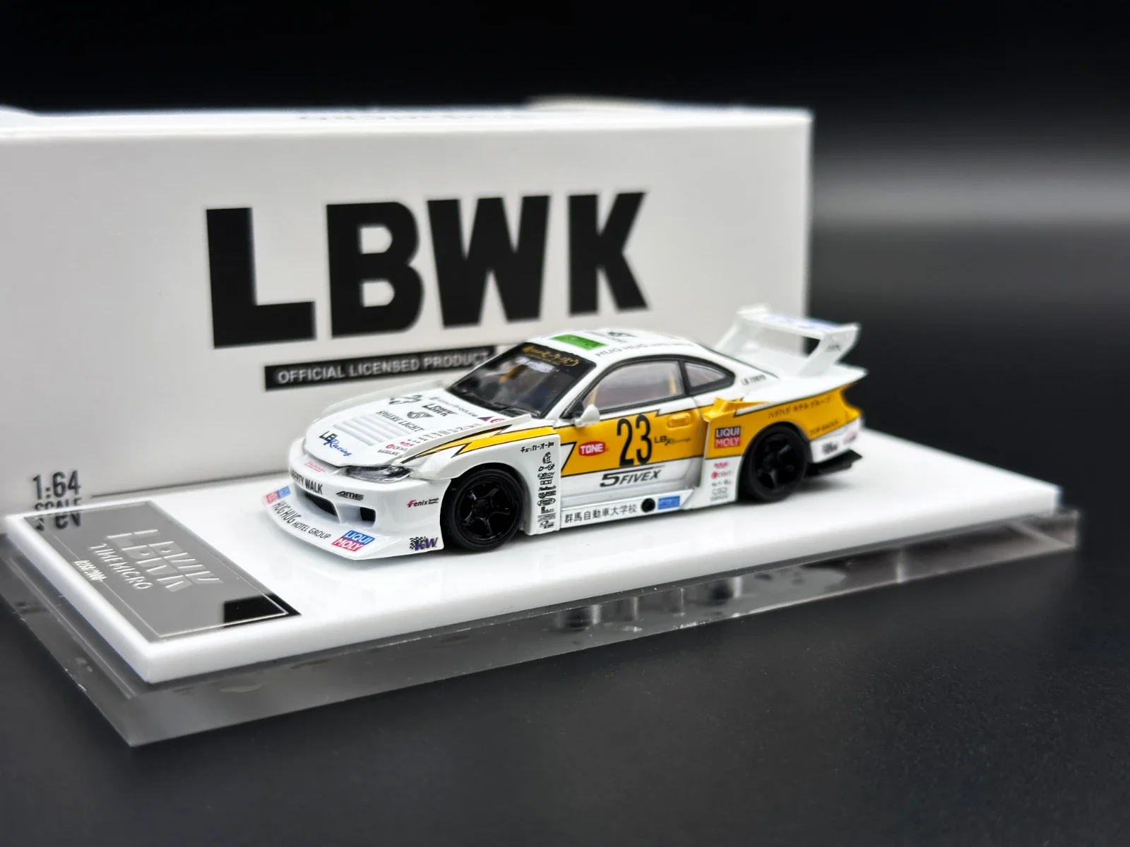 

In Stock TM 1:64 LBWK Silvia S15 Open Hood Yellow Lightning Diecast Diorama Car Model Collection Miniature Toys TimeMicro