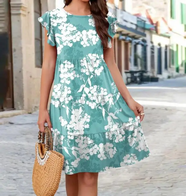 Popular Knitted Print Cake Flying Sleeve Casual Dress 2023 New Hot Selling Fashion Women's Wear
Popular Knitted Print Cake Flying Sleeve Casual Dress 2023 New Hot Selling Fashion Women's Wear