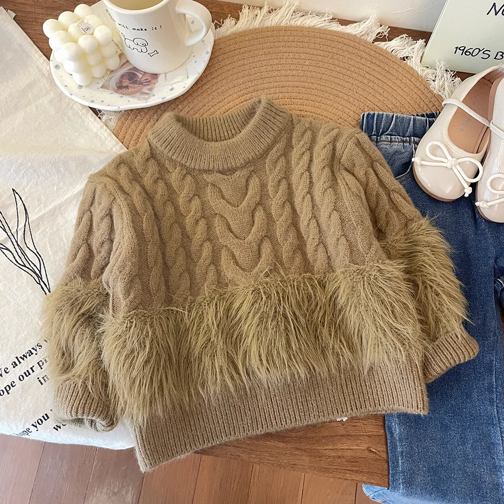 Girls Sweaters Autumn Winter Children Fur Sweatshirts Outerwear For Baby Girl Coats Kids Woolen Pullover Sweater 1 To 7 Years
Girls Sweaters Autumn Winter Children Fur Sweatshirts Outerwear For Baby Girl Coats Kids Woolen Pullover Sweater 1 To 7 Years
