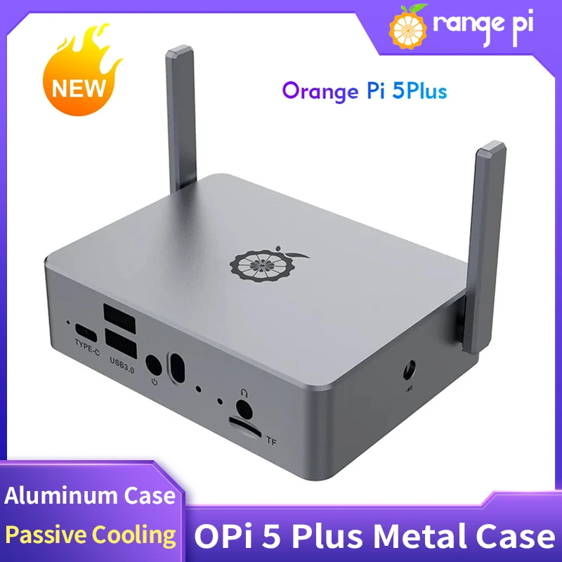 Оранжевая Pi 5 Plus металлическая оболочка из алюминиевого сплава с двумя антеннами
Оранжевая Pi 5 Plus металлическая оболочка из алюминиевого сплава с двумя антеннами