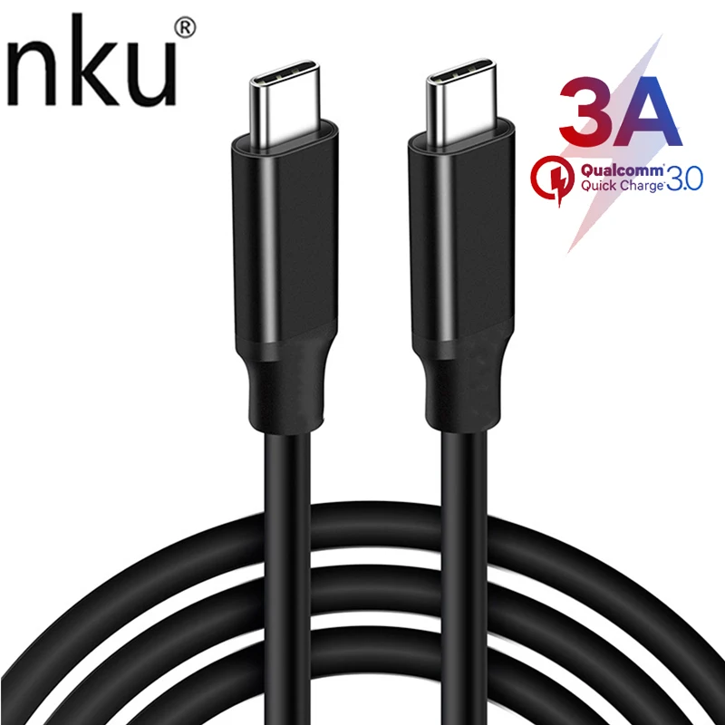 Nku USB C to USB Type-C 3A PD 60W Fast Charging Cable for Mobile Phones iPad Pro Quick Charge 3.0 USB-C 2.0 Charge Data Cord
Nku USB C to USB Type-C 3A PD 60W Fast Charging Cable for Mobile Phones iPad Pro Quick Charge 3.0 USB-C 2.0 Charge Data Cord
