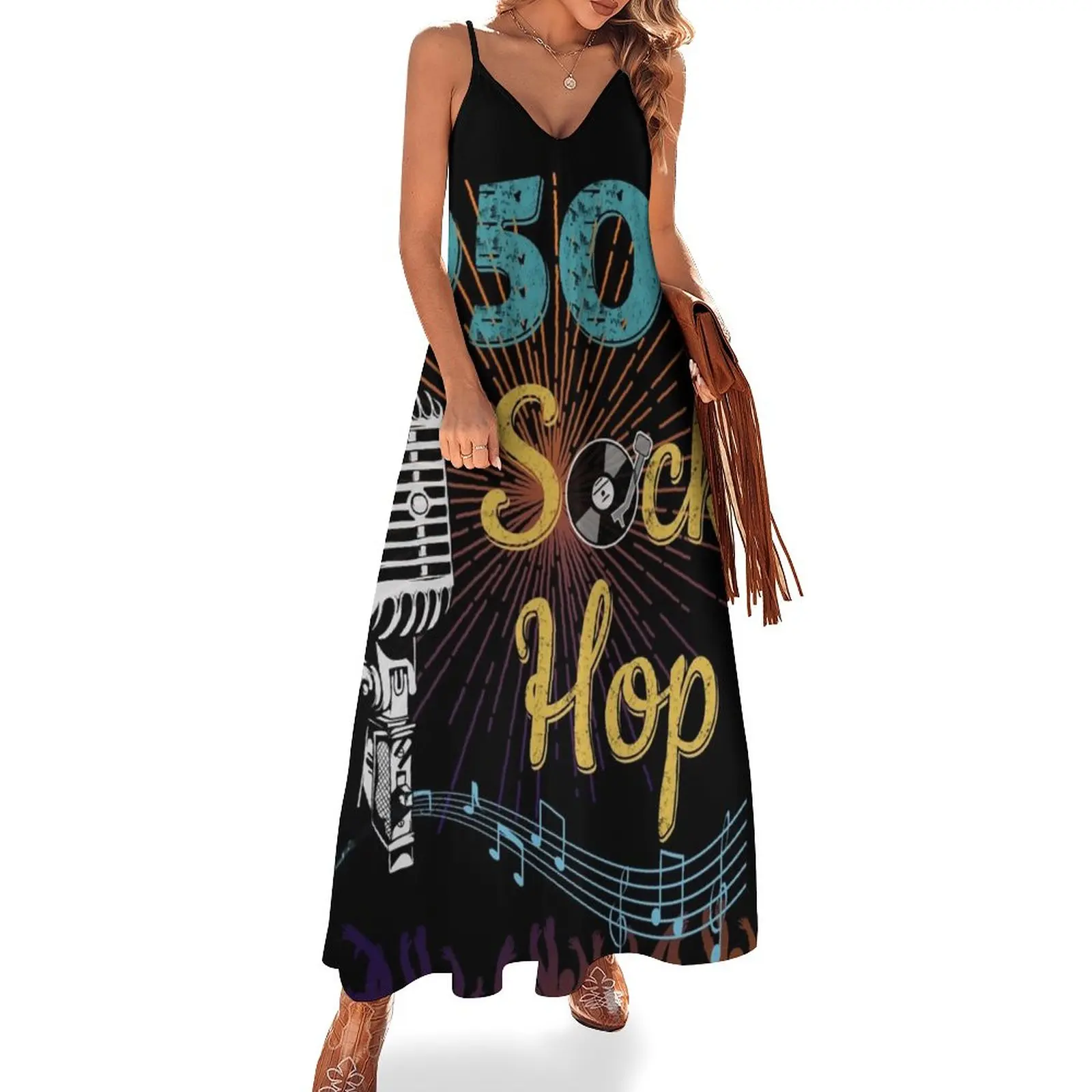 

1950's Sock Hop Sleeveless Dress luxury dresses Summer dresses for women women dresses