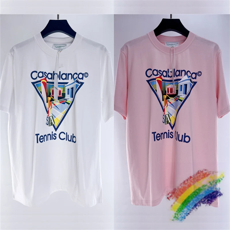 Pink Black White Triangle Printing Casablanca Tennis Club T-Shirt Men Women Top Quality Tee Short Sleeve Inside Tags
Pink Black White Triangle Printing Casablanca Tennis Club T-Shirt Men Women Top Quality Tee Short Sleeve Inside Tags