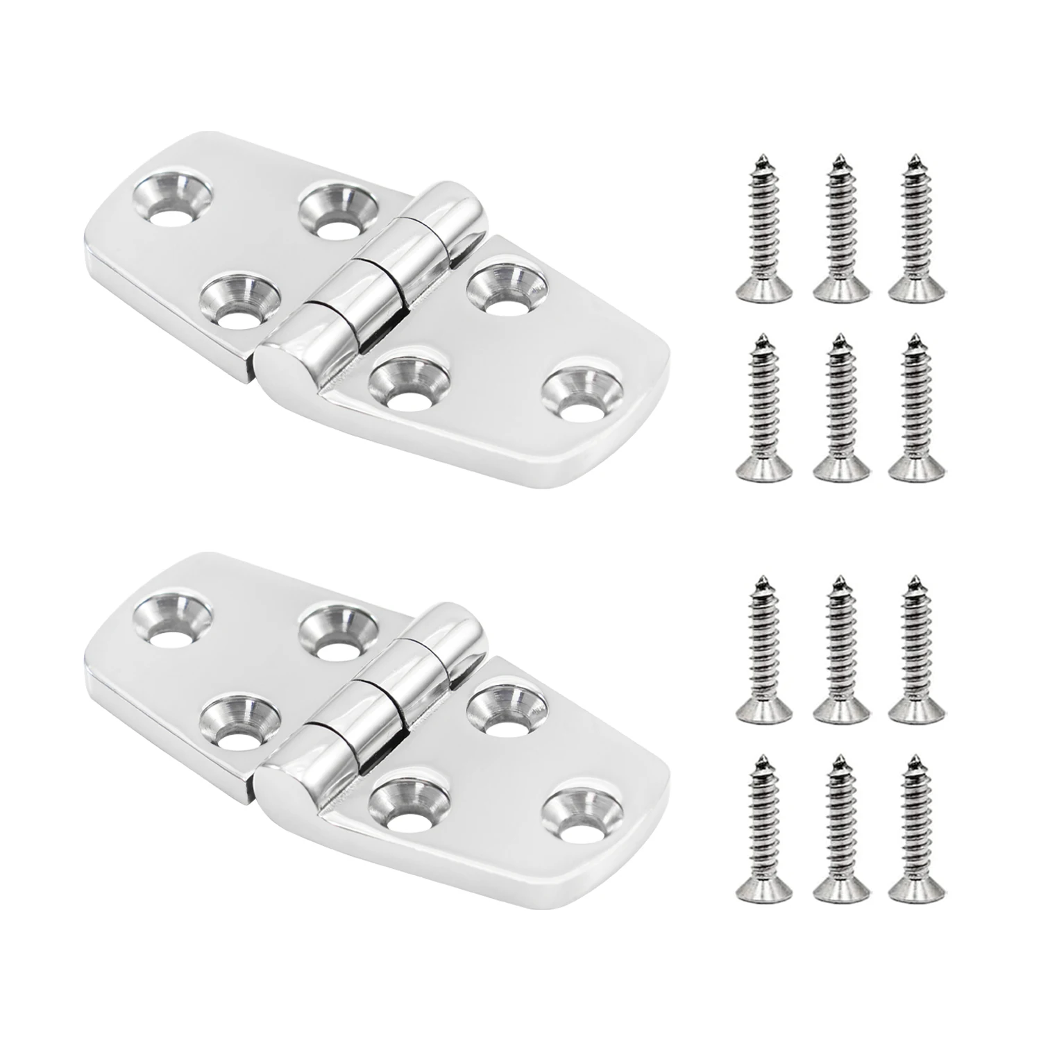 

2 pcs Boat Hatch Casting Hinges 316 Stainless Steel Marine Heavy Duty Door Hinges for Boat, Yacht with Screws.