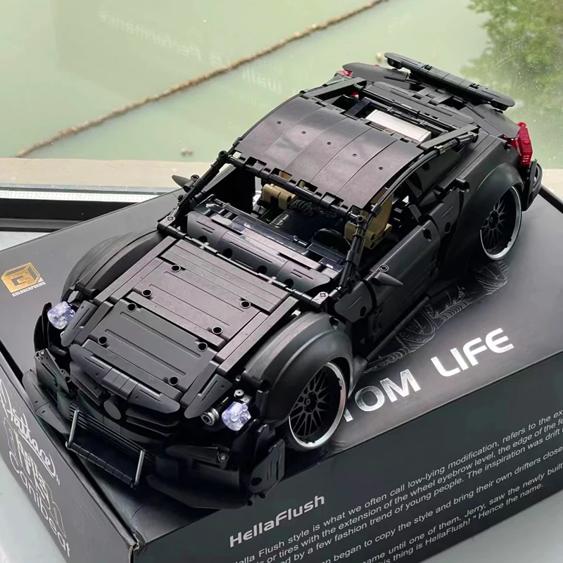 

High-Tech City Black Warrior Racing Vehicle Building Blocks Technical Super Sport Car Model Bricks Toy For Kid Birthday Gift MOC