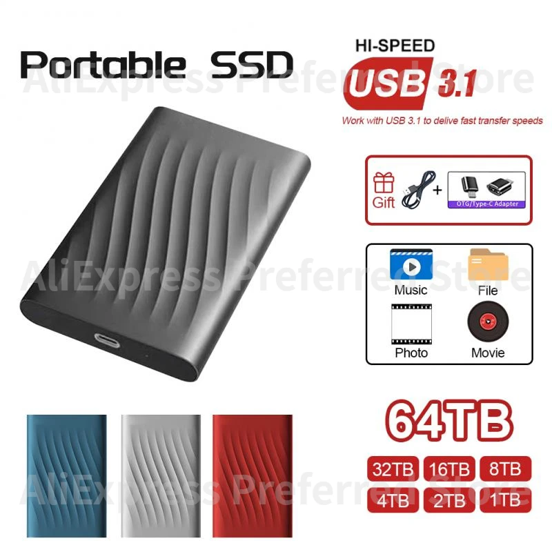 Portable Storage Hard Drive 16TB 8TB High-Speed SSD External Hard Disk USB 3.0 Interface Solid-state Disk For Laptop/desktop/mac
Portable Storage Hard Drive 16TB 8TB High-Speed SSD External Hard Disk USB 3.0 Interface Solid-state Disk For Laptop/desktop/mac