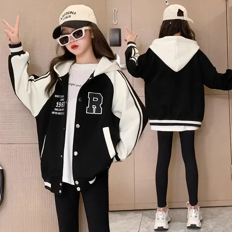 

Teenage Girls Baseball Jackets for 3-13 Years Old Teens Clothes Children Sports Outerwear Coat Spring Autumn Fashion Boys Jacket