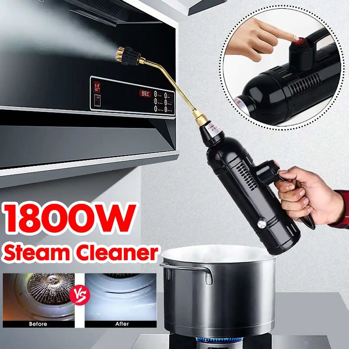 High Temperature Steam Cleaner 220V 1800W High Pressure Home Car Cleaning Machine Household Kitchen Washing Cleaner Sanitizer
High Temperature Steam Cleaner 220V 1800W High Pressure Home Car Cleaning Machine Household Kitchen Washing Cleaner Sanitizer