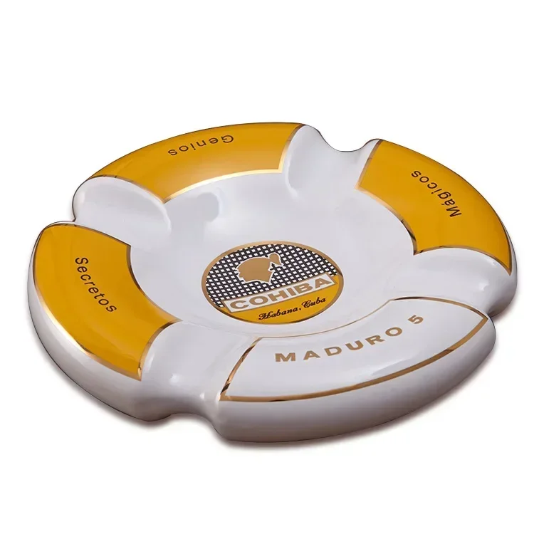 Роскошная классическая круглая пепельница для сигар Cohiba, Высококачественная китайская керамическая пепельница с 4 отделениями, наборы для курения сигар, аксессуары!
Роскошная классическая круглая пепельница для сигар Cohiba, Высококачественная китайская керамическая пепельница с 4 отделениями, наборы для курения сигар, аксессуары!