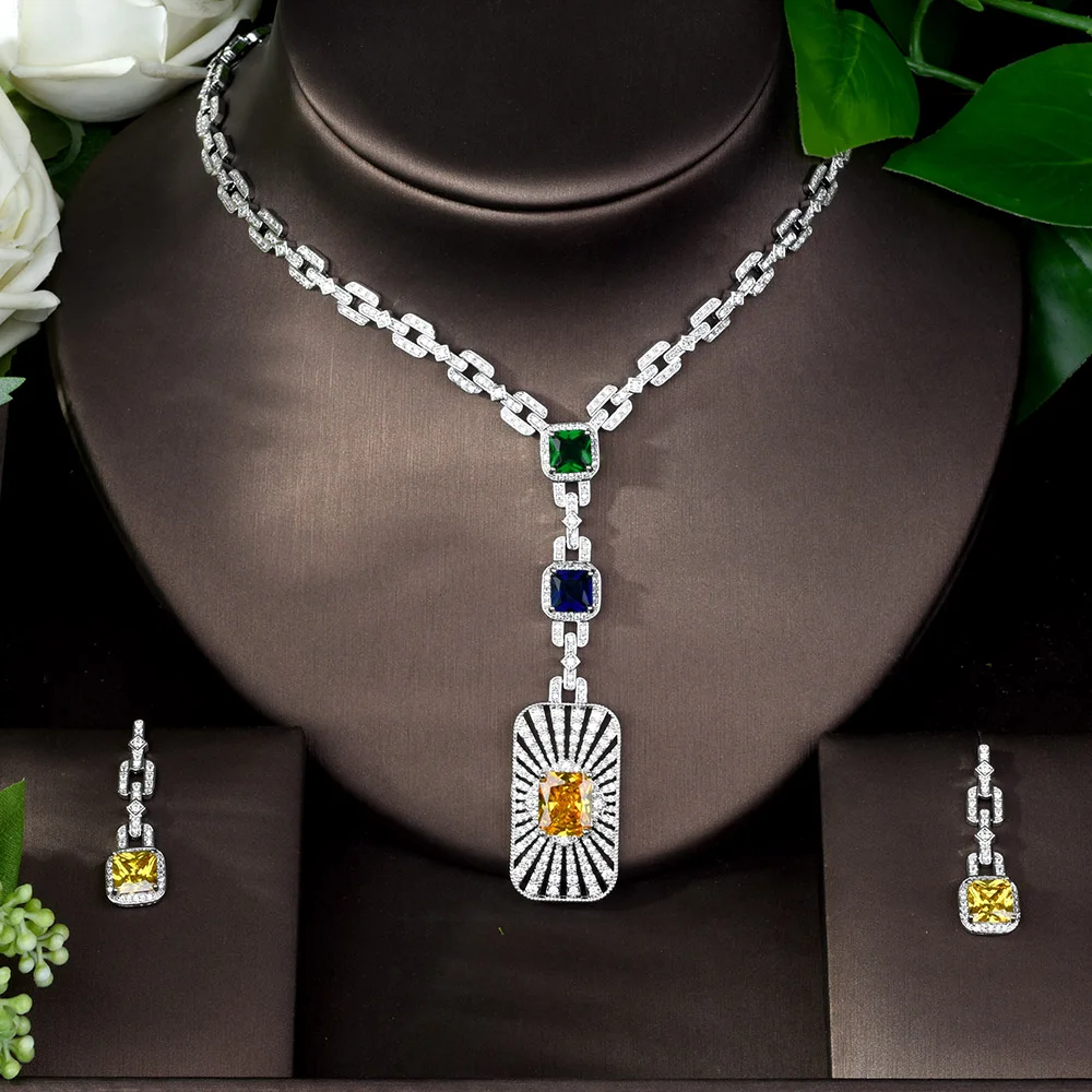 Fashion High Quality Cubic Zirconia Bridal Jewelry Set Square Shape Nigerian Jewelry Set for Women Gift Collier Mariage N-1086
Fashion High Quality Cubic Zirconia Bridal Jewelry Set Square Shape Nigerian Jewelry Set for Women Gift Collier Mariage N-1086