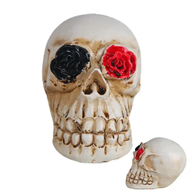 

Led Skull Decoration Glowing Led Skulls Halloween Decorations Spooky Home Decor Ghost Skull Light With Flower Rose Skeleton