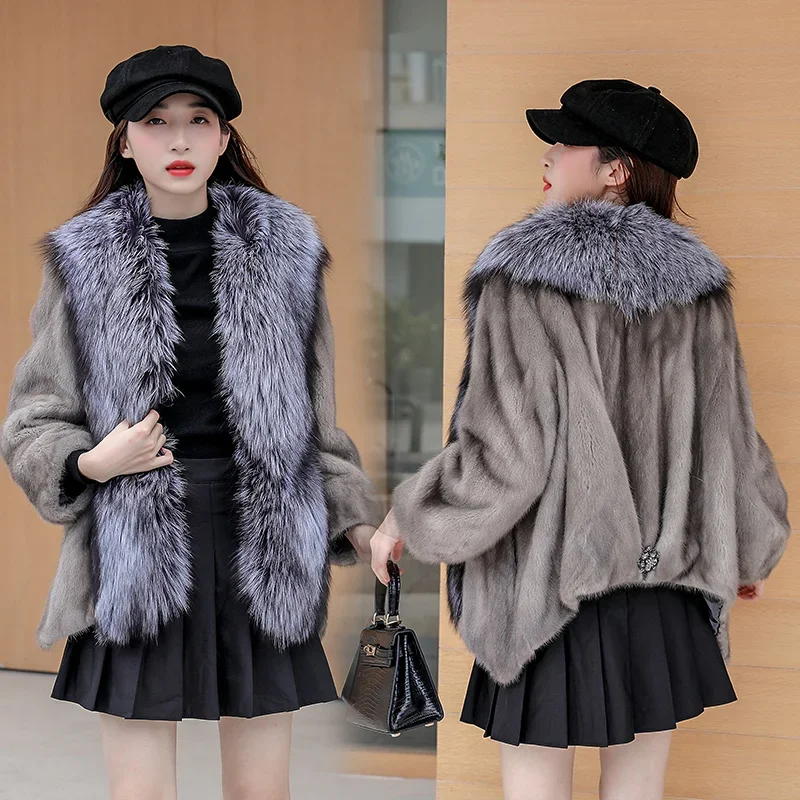 Fashion High Quality Luxury Mink Fur Coat Genuine Fox Fur Collar Female Fur Jacket Women's Winter Jacket Mulheres Casacos Zjt435
Fashion High Quality Luxury Mink Fur Coat Genuine Fox Fur Collar Female Fur Jacket Women's Winter Jacket Mulheres Casacos Zjt435