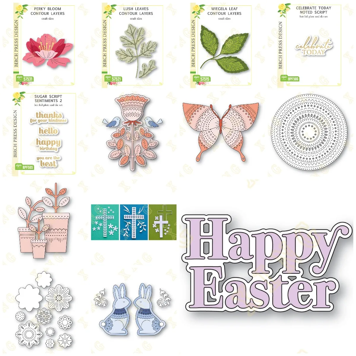 Leaves Flowers Happy Easter Bunny Metal Cutting Dies Hot Foil Die Cut For DIY Scrapbooking Album Embossing Paper Card Embossing
Leaves Flowers Happy Easter Bunny Metal Cutting Dies Hot Foil Die Cut For DIY Scrapbooking Album Embossing Paper Card Embossing