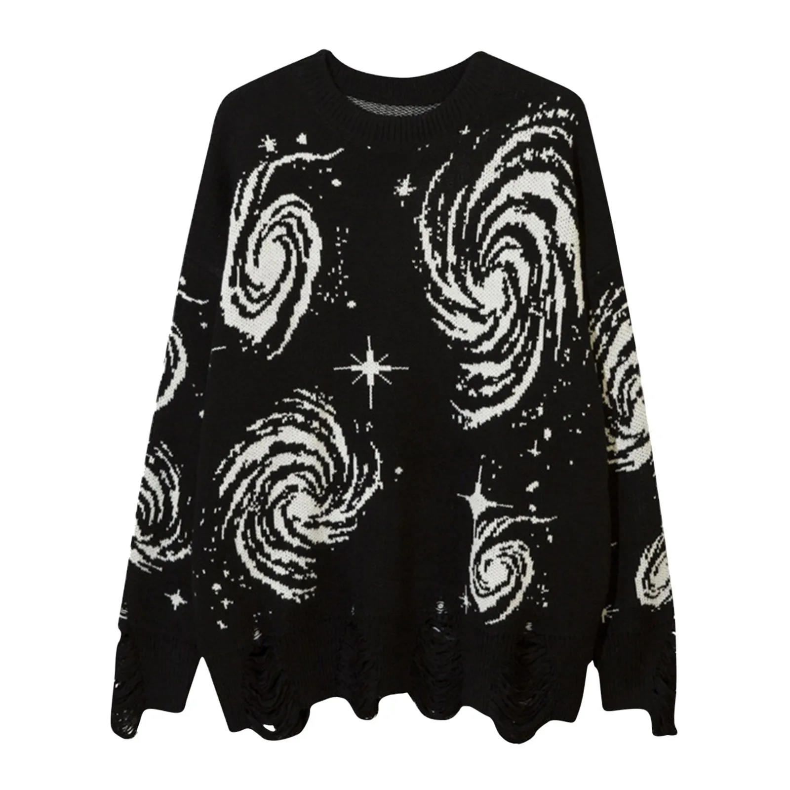 Ripped Womens Sweater Large Size Knitwear Vintage Pleated Scroll Print Thin Outer Wear Crew Neck Irregular Y2k Knitted Grunge
Ripped Womens Sweater Large Size Knitwear Vintage Pleated Scroll Print Thin Outer Wear Crew Neck Irregular Y2k Knitted Grunge