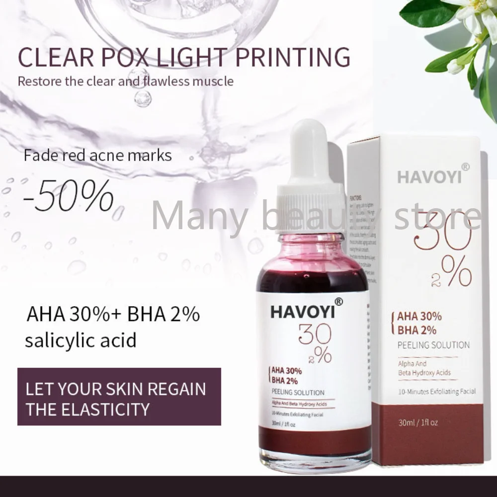 AHA 30%+BHA 2% Salicylic Acid Serum 30ml Fruit Acid Oil-control Acne Treatment Hydration Repairing and Smoothing Skin Care
AHA 30%+BHA 2% Salicylic Acid Serum 30ml Fruit Acid Oil-control Acne Treatment Hydration Repairing and Smoothing Skin Care