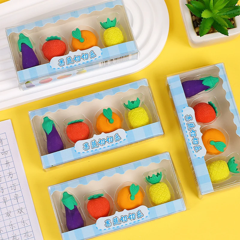 4Pcs Kawaii Simulation Fruit Vegetable Shape Eraser Cartoon Cute Pencil Eraser School Office Supplies Stationery Children Gift
4Pcs Kawaii Simulation Fruit Vegetable Shape Eraser Cartoon Cute Pencil Eraser School Office Supplies Stationery Children Gift